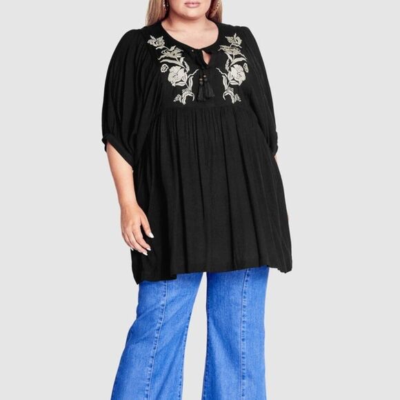 Aveology Arla Embroidered Tunic Size 26 28 - Picture 2 of 7